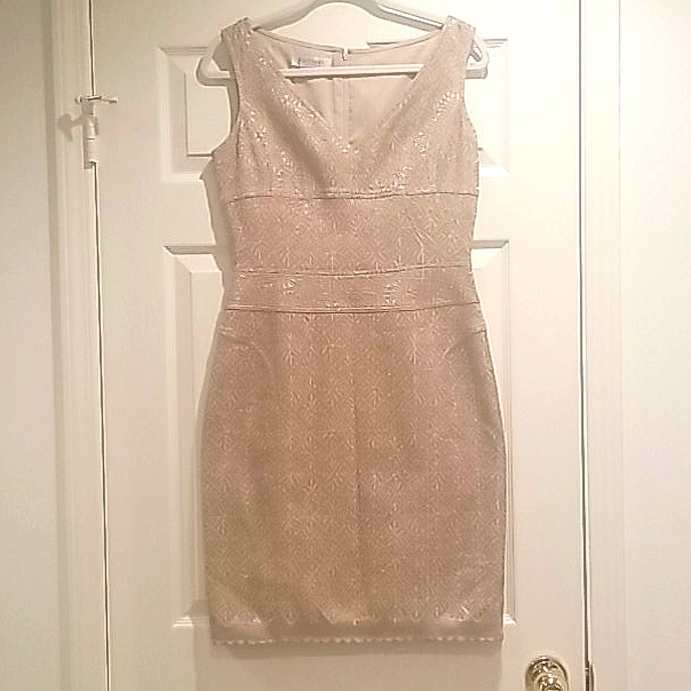 Kay Unger Gold Cocktail Dress
